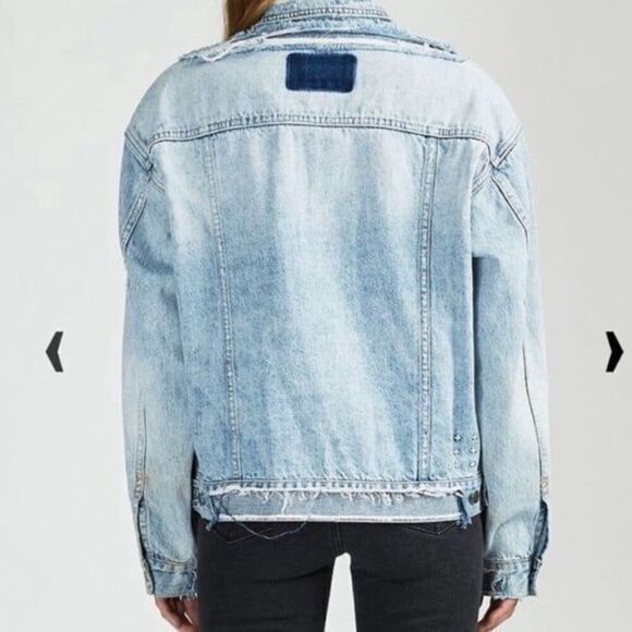 KSUBI Oversized Distressed Jean Jacket XS-runs big! - Picture 3 of 9